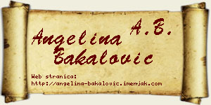 Angelina Bakalović vizit kartica